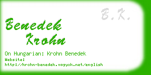 benedek krohn business card